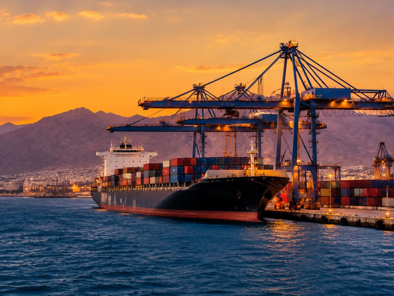 Cargo ship at Aqaba port